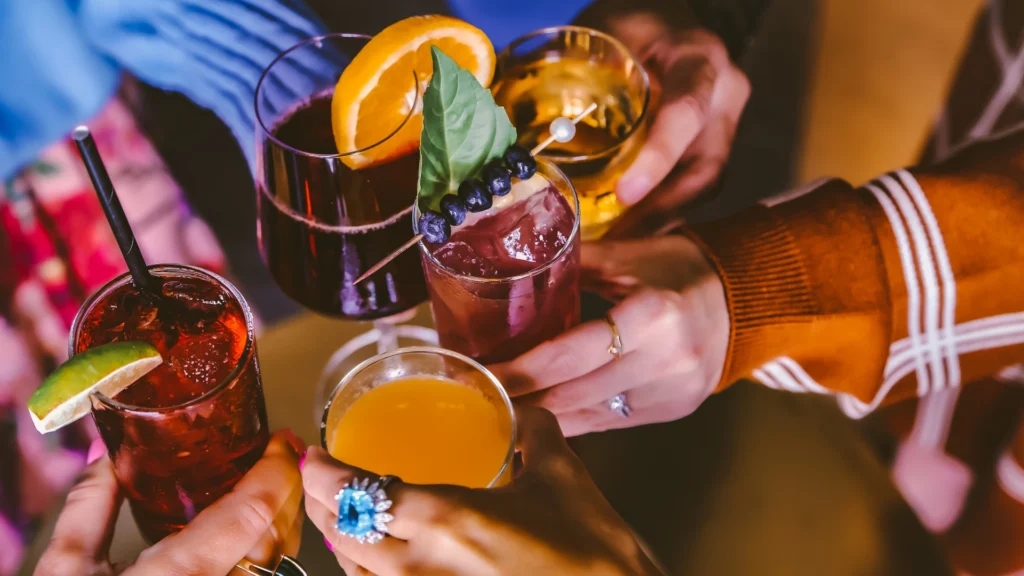 people drinking cocktails